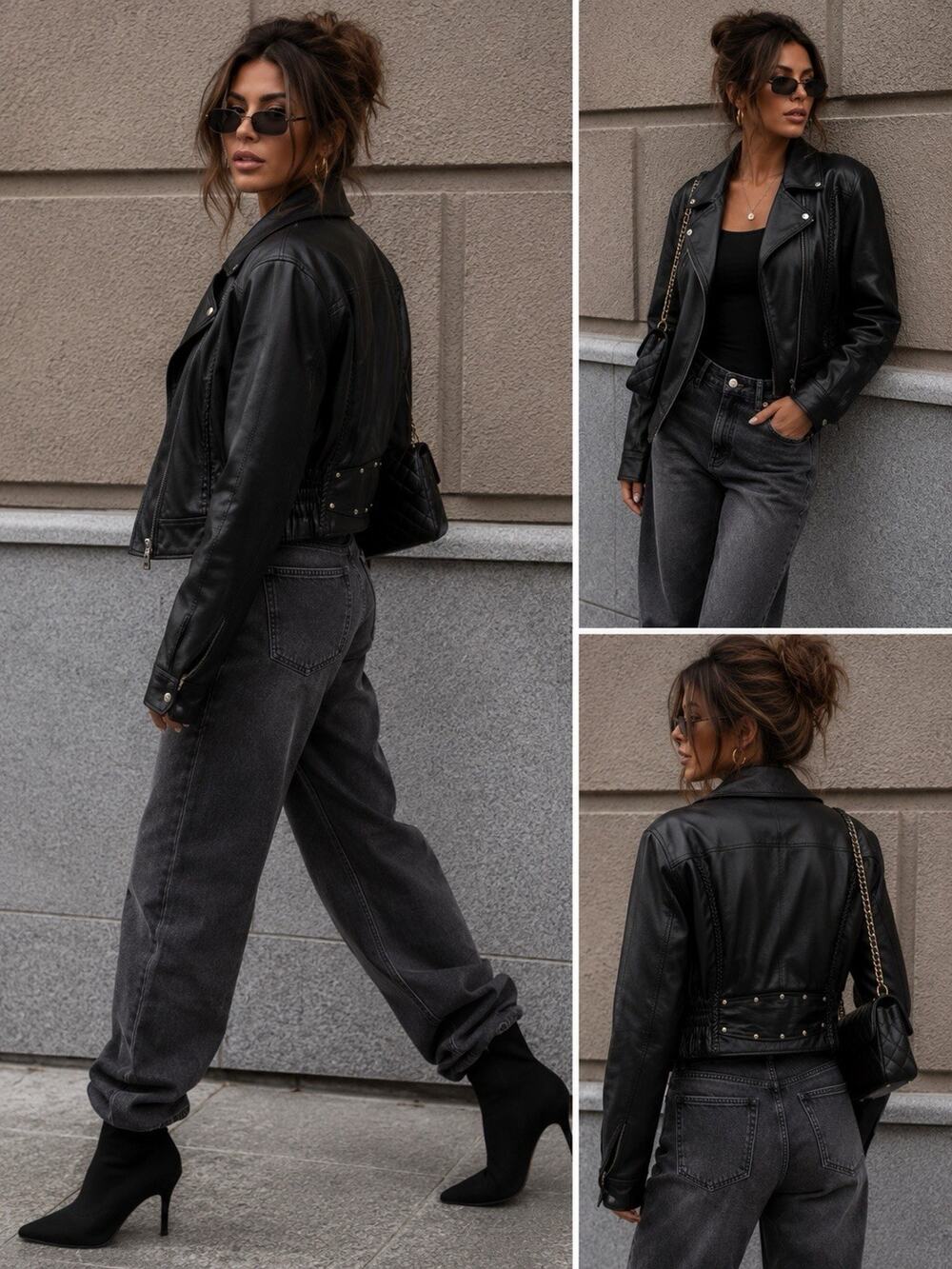 ROCKY MOUNTAIN HIDES GENUINE BUFFALO LEATHER JACKET, MOTORCYCLE BIKER PUNK